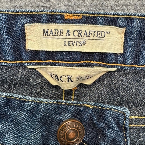 Levis Made & Crafted Jeans Mens 34x32 Blue Tack Slim Straight Leg Italy Made - Picture 5 of 16